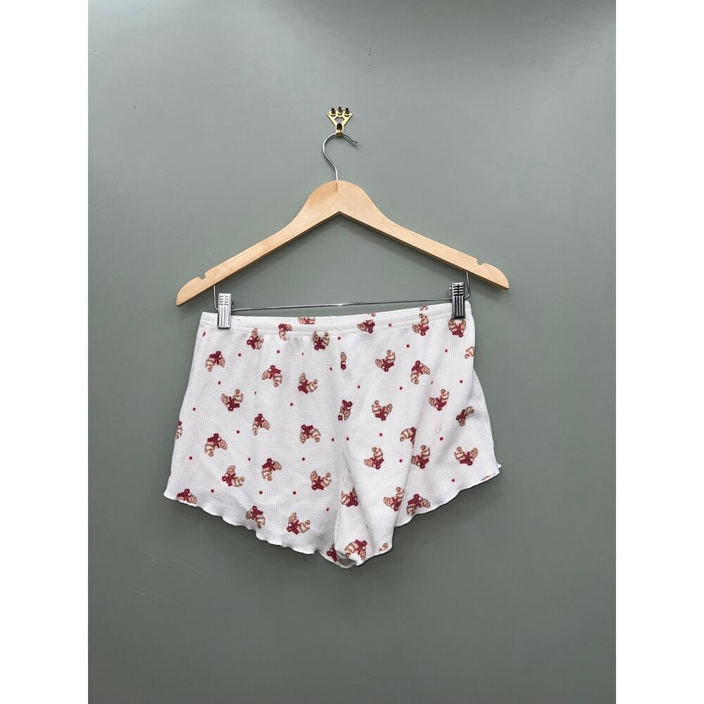 Wild Fable Croissant Christmas Pajama Set Small Henley Top & Shorts Coquette - Picture 6 of 8